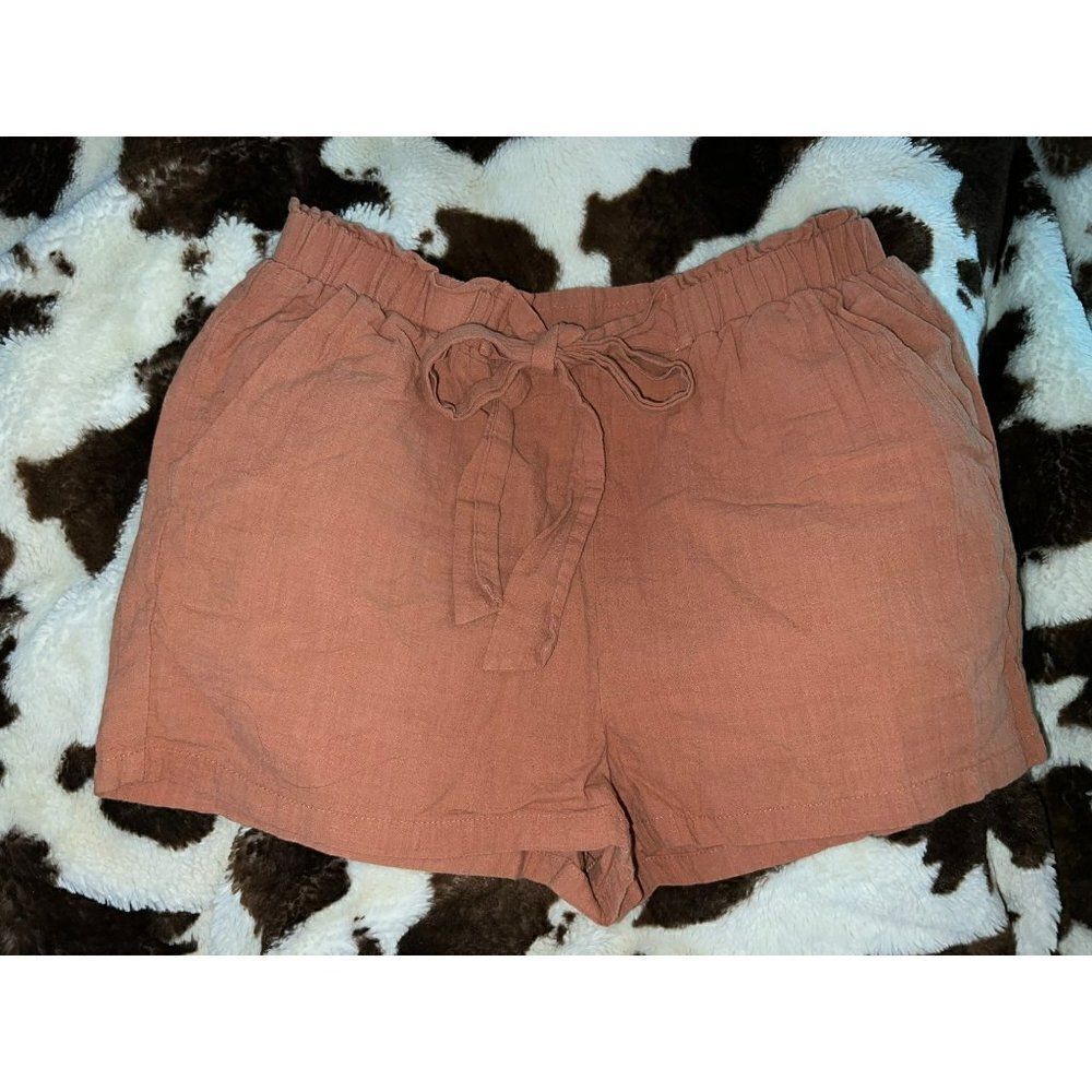 Shein Womens Shorts Capstone Tie Waist Shorts Elastic Pull On (L)